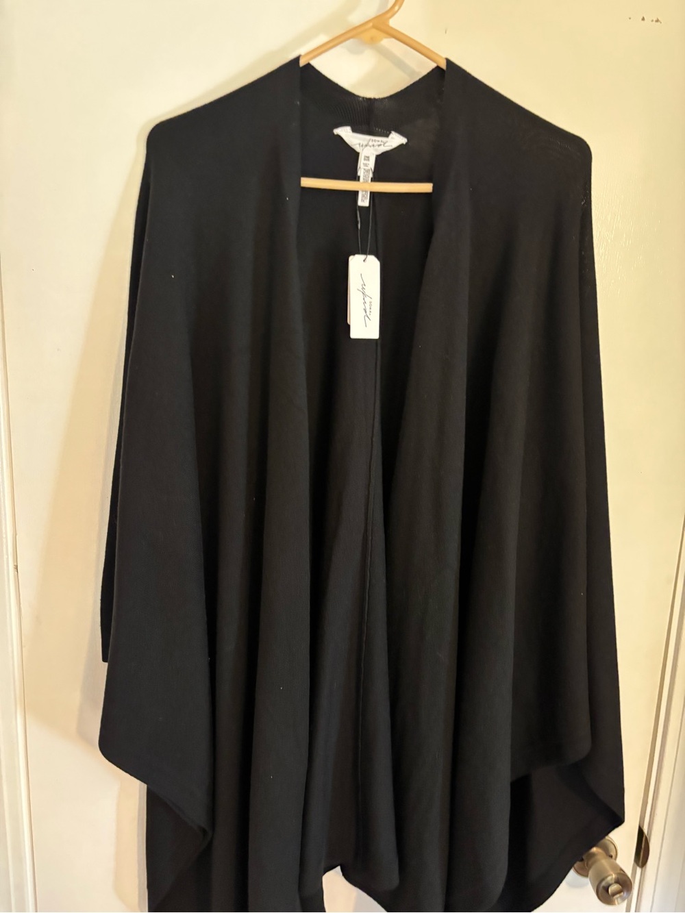 Soma Black Open-Front Knit Poncho Wrap